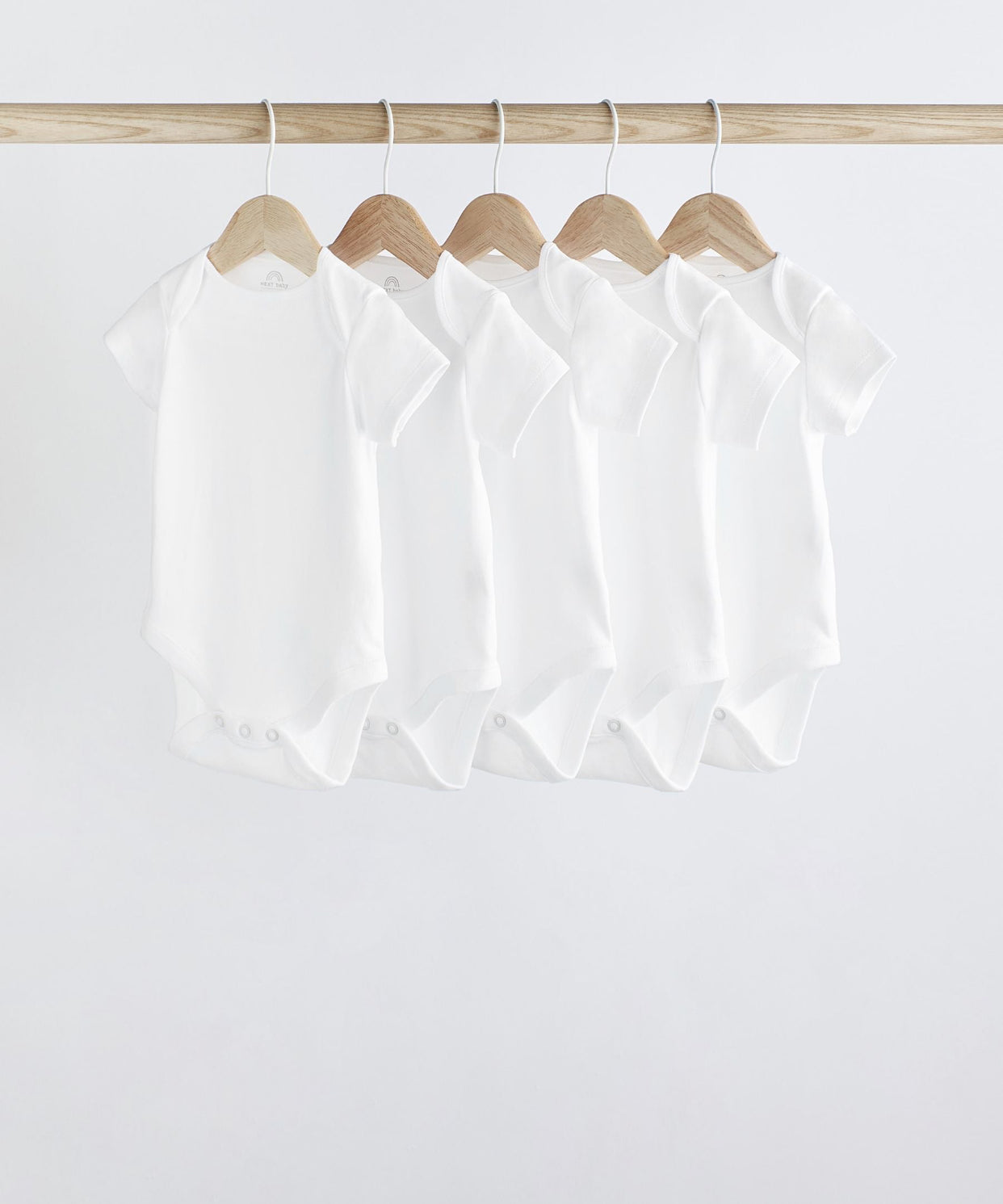 White Essential 5 Pack Short Sleeve Bodysuits