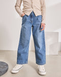 Mid Denim Blue Wide Leg Jeans
