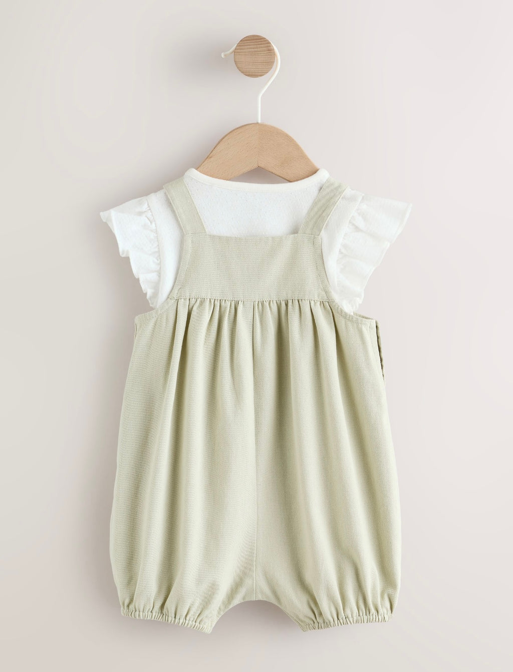 Sage Green Embroidered Baby Dungarees and Bodysuits Set 2 Piece