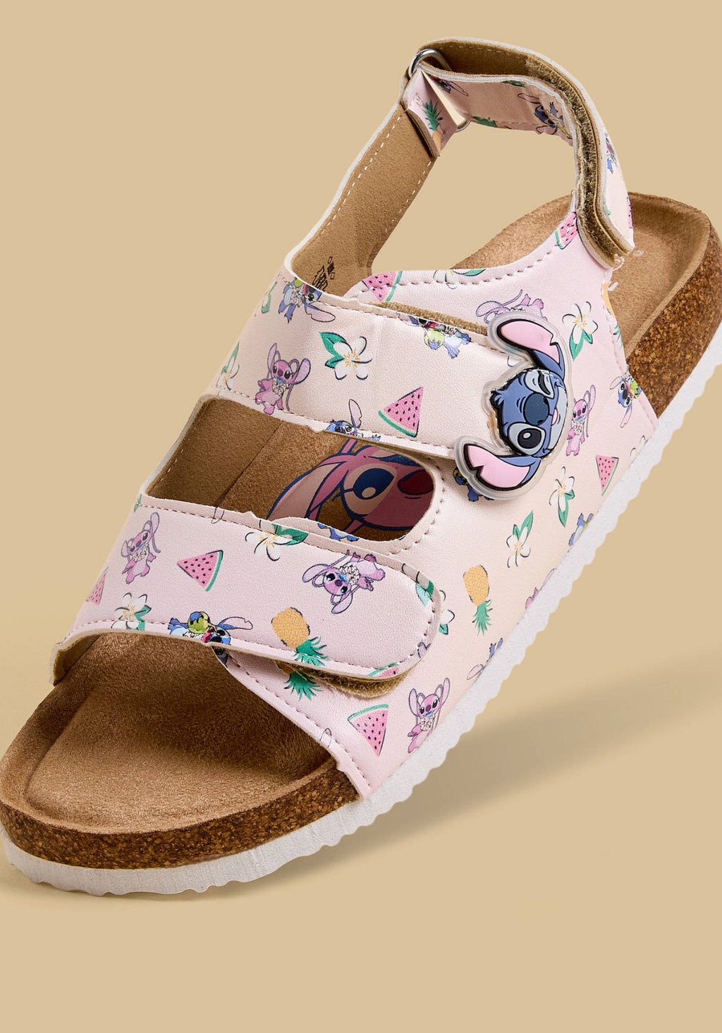 Stitch Accent Sandals with Hook and Loop Closure