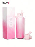 Meoky 530 ml Insulated Tumbler With 2 Spout Lid And Straw