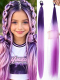 2Pcs Purple 26Inch Girl Extension Purple Hair