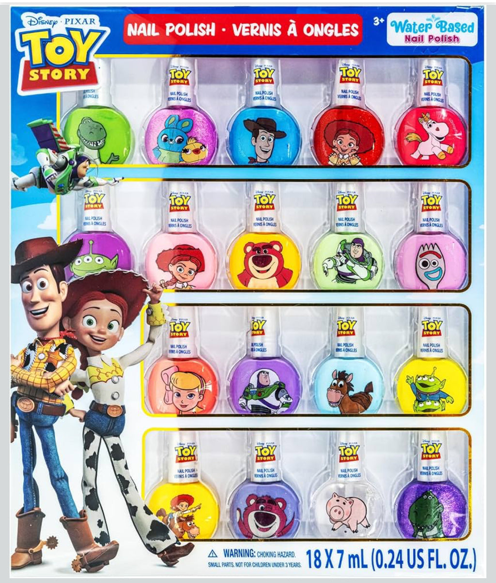 Toy Story Nail Polish Set, 18-Piece Peel-Off for Girls