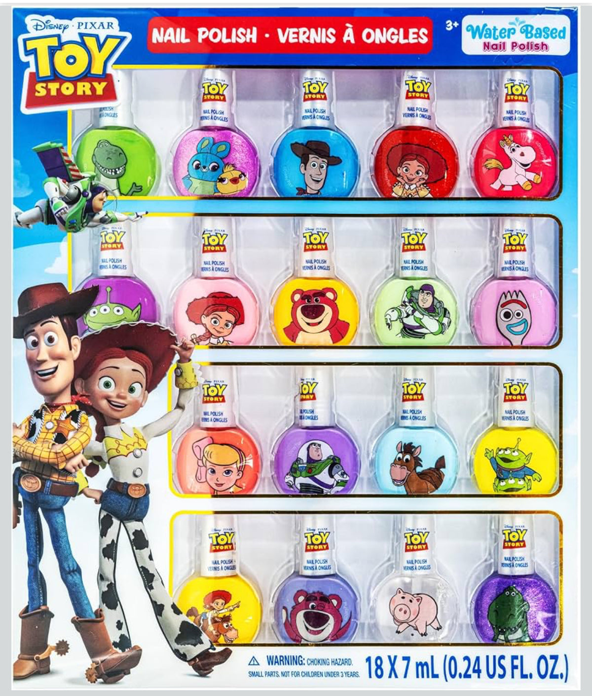Toy Story Nail Polish Set, 18-Piece Peel-Off for Girls