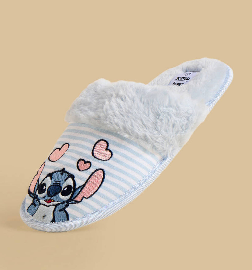 Stitch Embroidered Bedroom Slippers