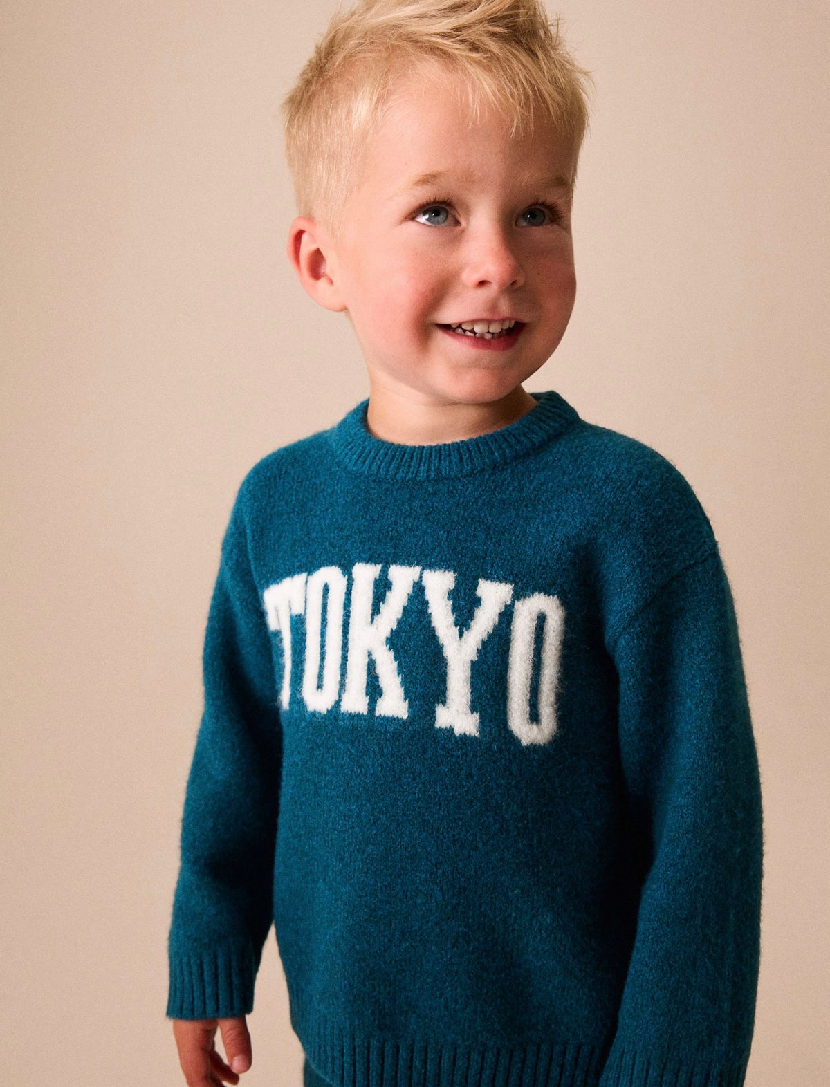 Teal Blue Tokyo Knitted Crew Neck Jumper and Joggers Set