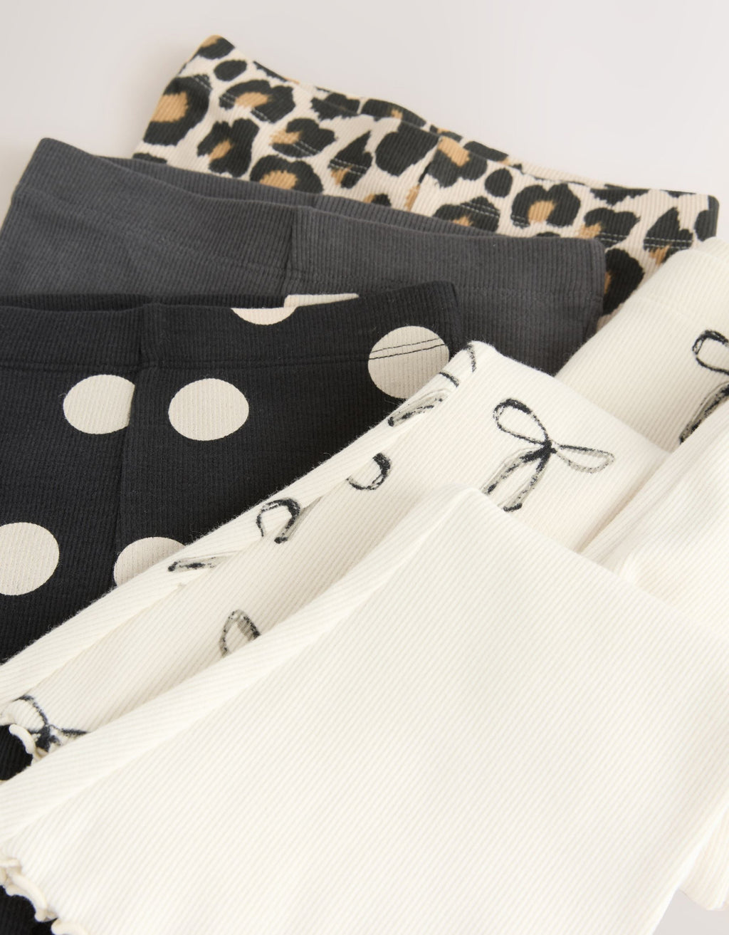 Animal Print Ribbed Flare Leggings 5 Pack