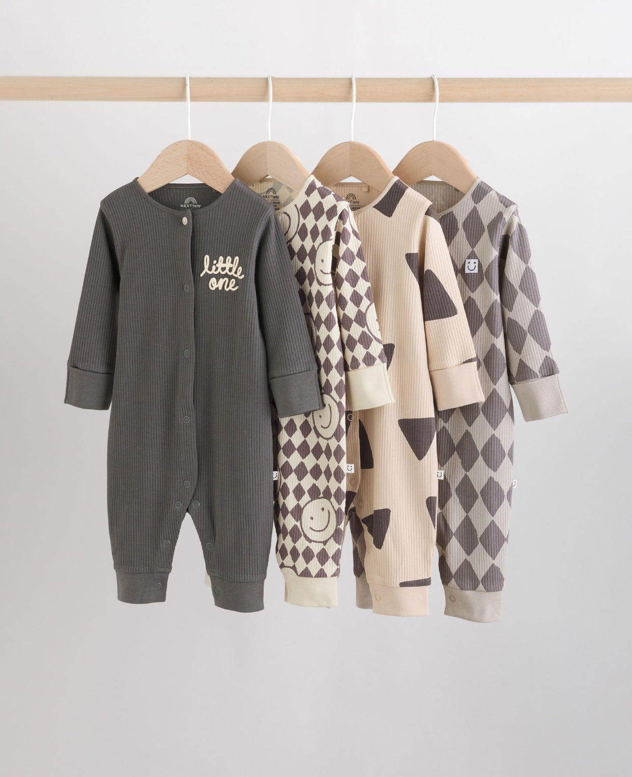 Monochrome Baby Sleepsuits 4 Pack