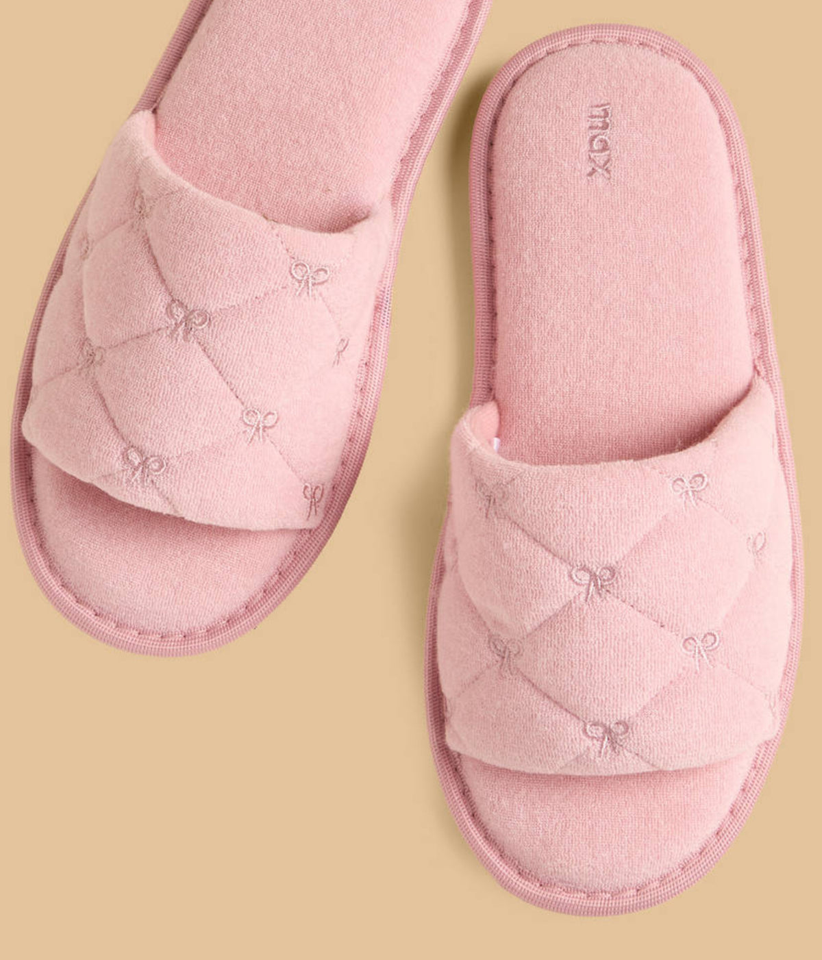 Bow Embroidered Bedroom Slippers
