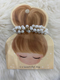 Faux pearl hair tie