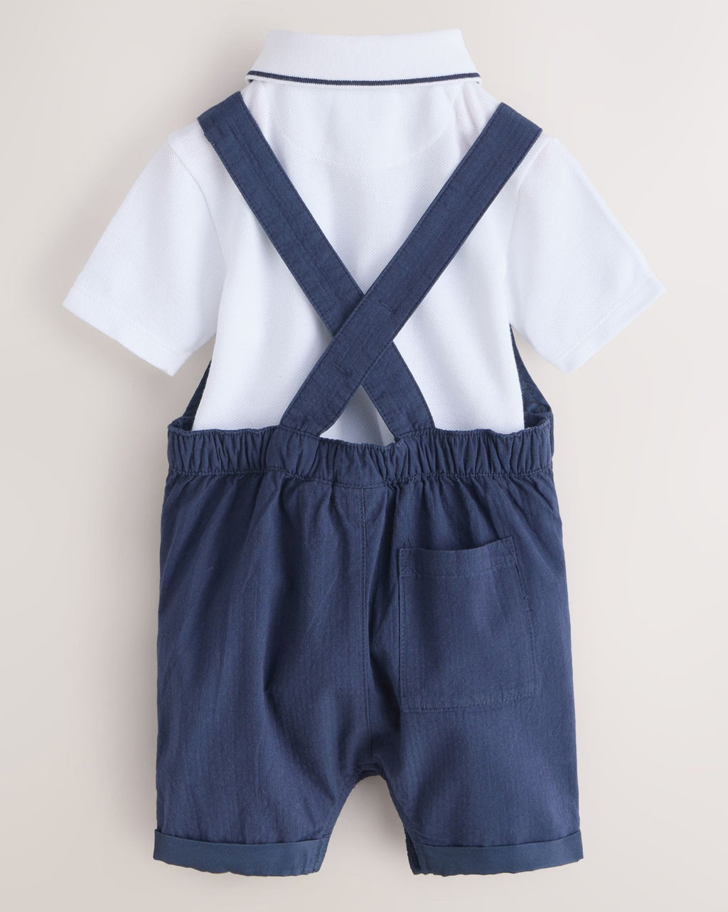 Baker by Ted Baker Seersucker Dungaree, Polo Shirt and Hat Set