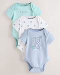 Baker by Ted Baker Blue 3 Pack Short Sleeve Bodysuits