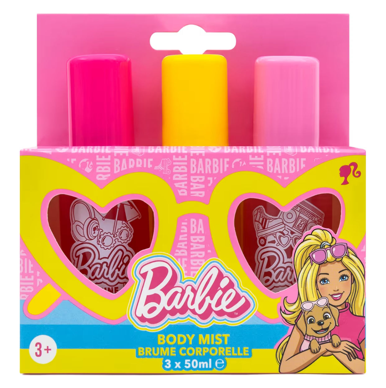 Barbie Children's Body Mist Fragrance Trio - 3 x 50ml - Strawberry, Peach & Dragon Fruit (immediate)