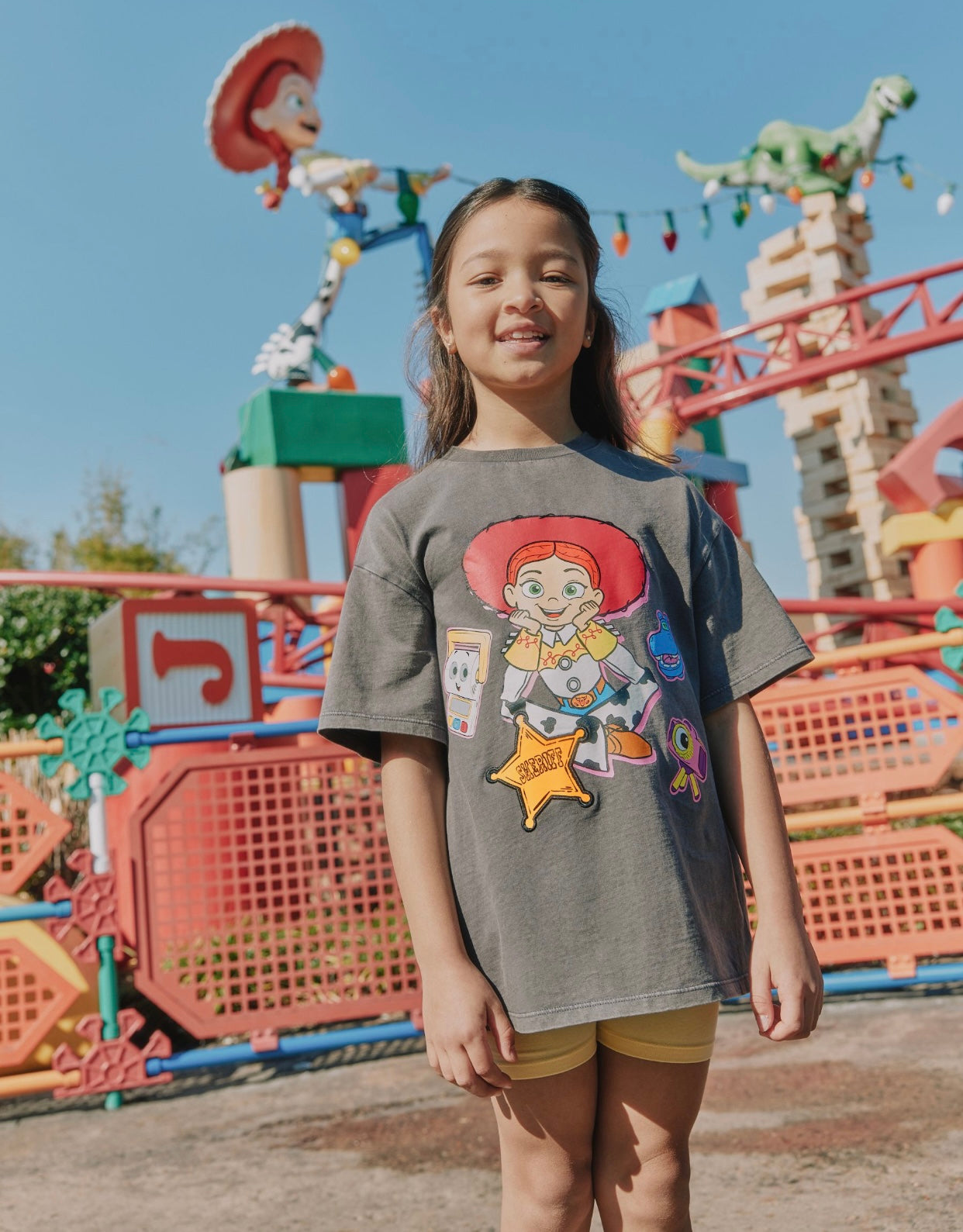 Grey Jessie Oversized Toy Story Graphic Print T-Shirt