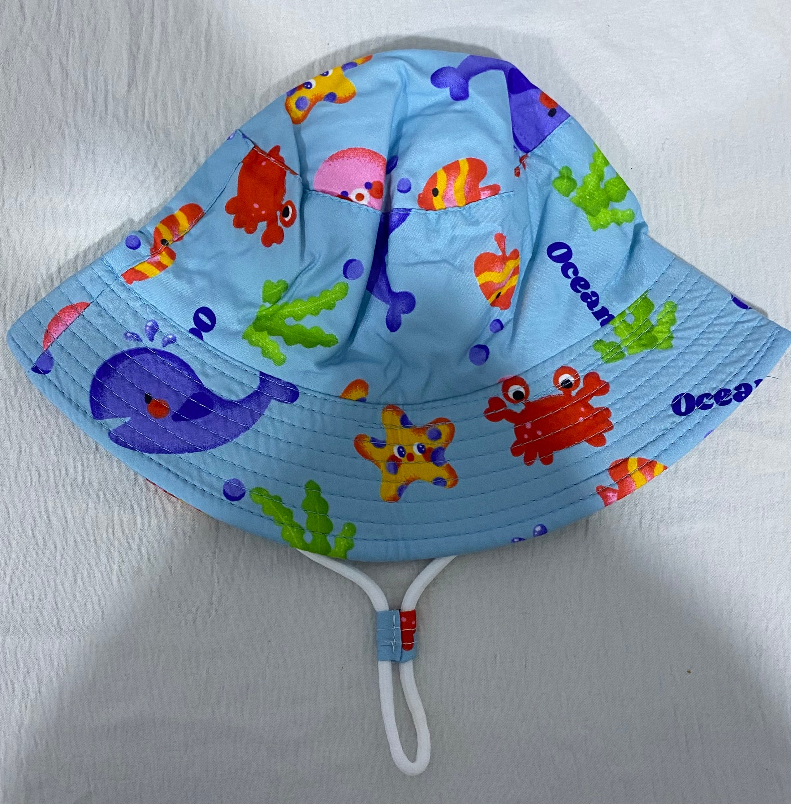 1pc Toddler Boys Cartoon Ocean bucket hat (immediate)