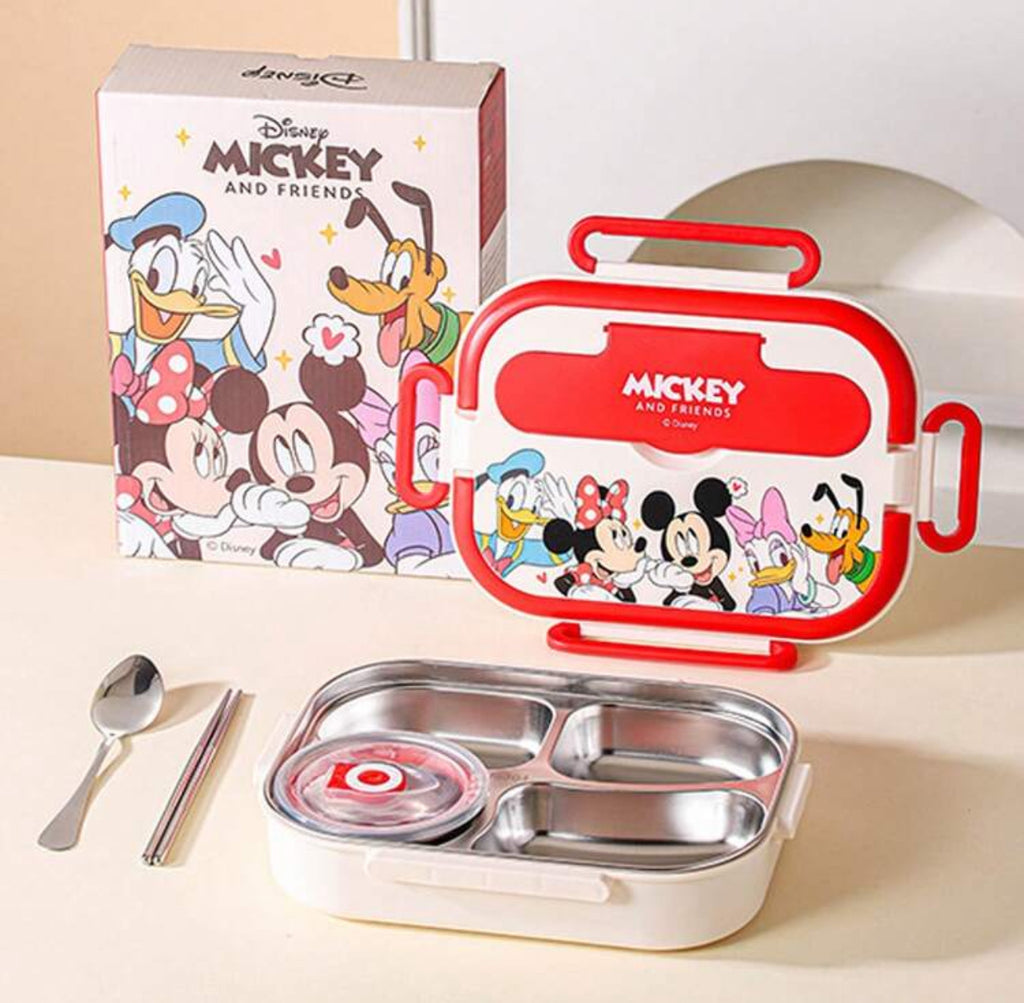 Disney Mickey & Minnie Pattern Layered Stainless Steel Insulated Lunch Box