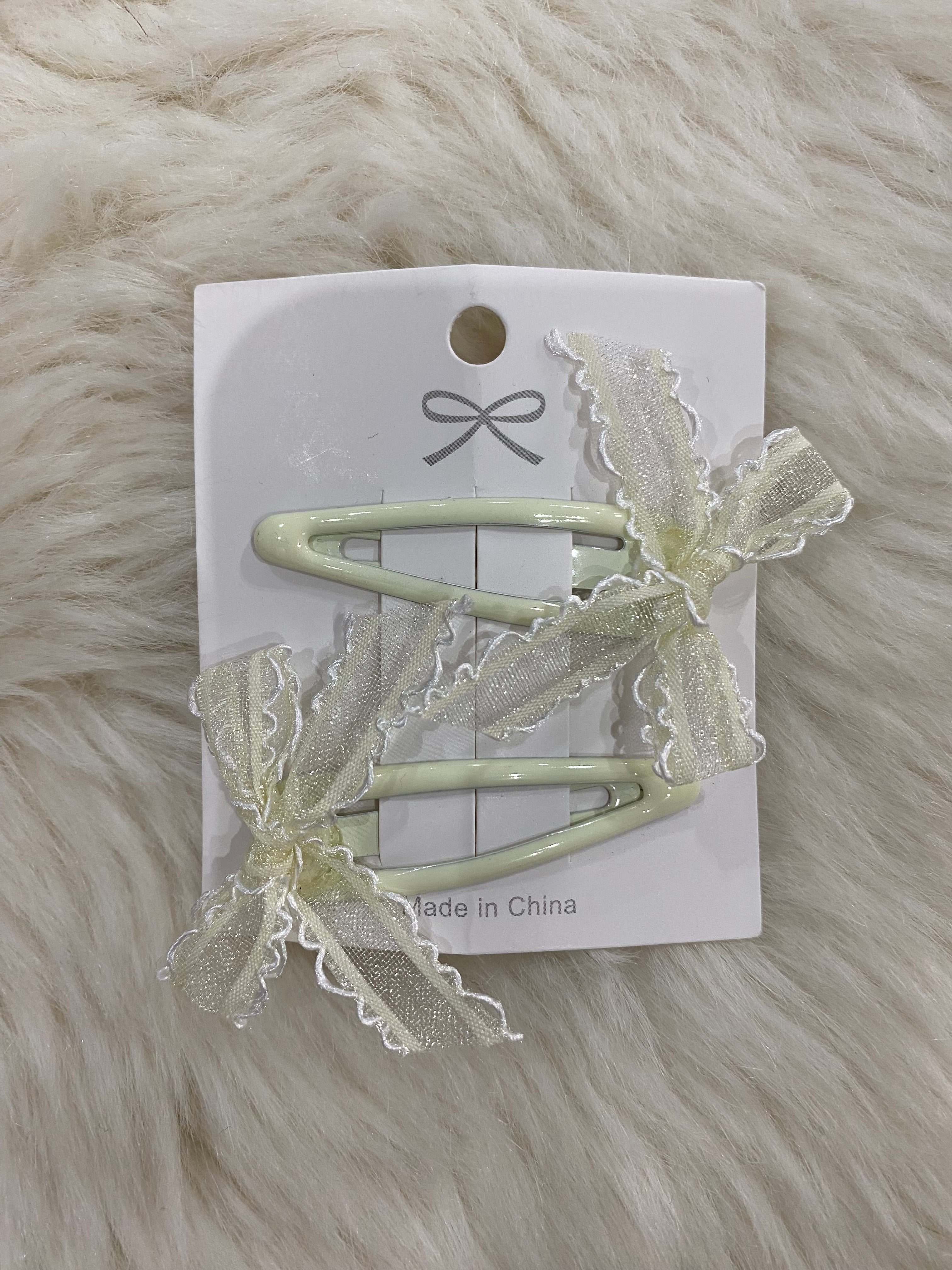 2 pcs bow hair clips