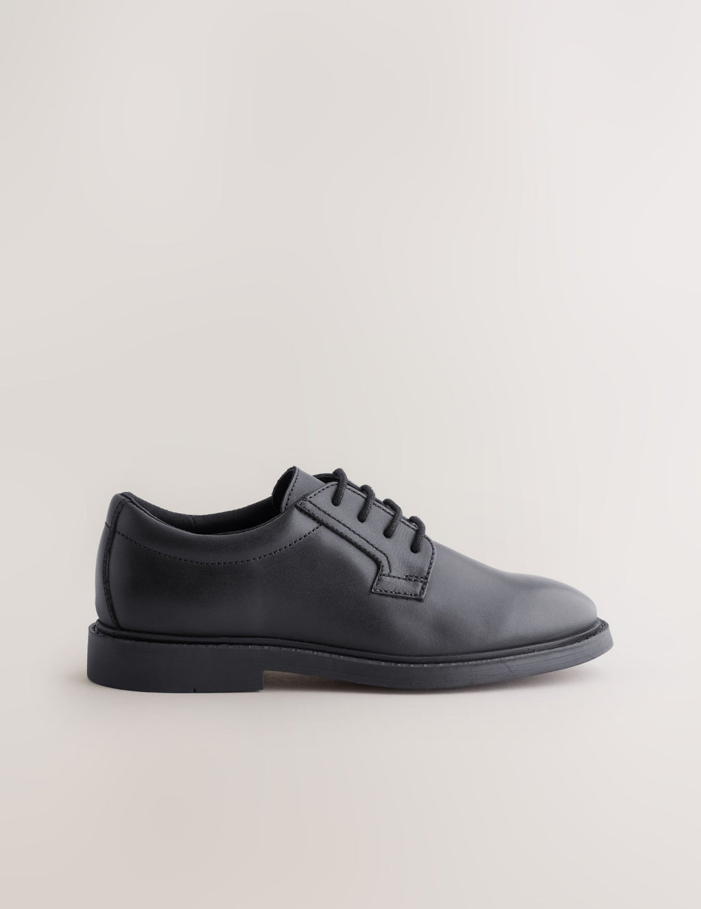 Black Leather Lace Up School Shoes
