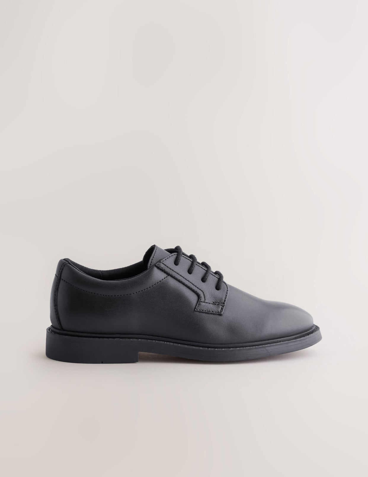 Black Leather Lace Up School Shoes