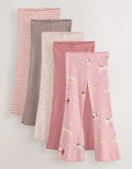 Brown Horse Ribbed Flare Leggings 5 Pack