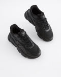 Black Elastic Lace Trainers