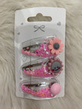 Glitter hair clips set