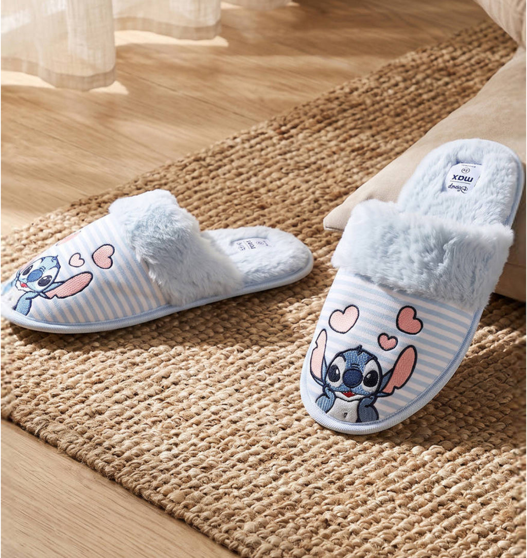 Stitch Embroidered Bedroom Slippers