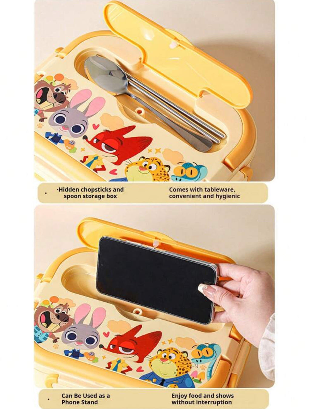 Disney Zootopia Pattern Layered Stainless Steel Insulated Lunch Box