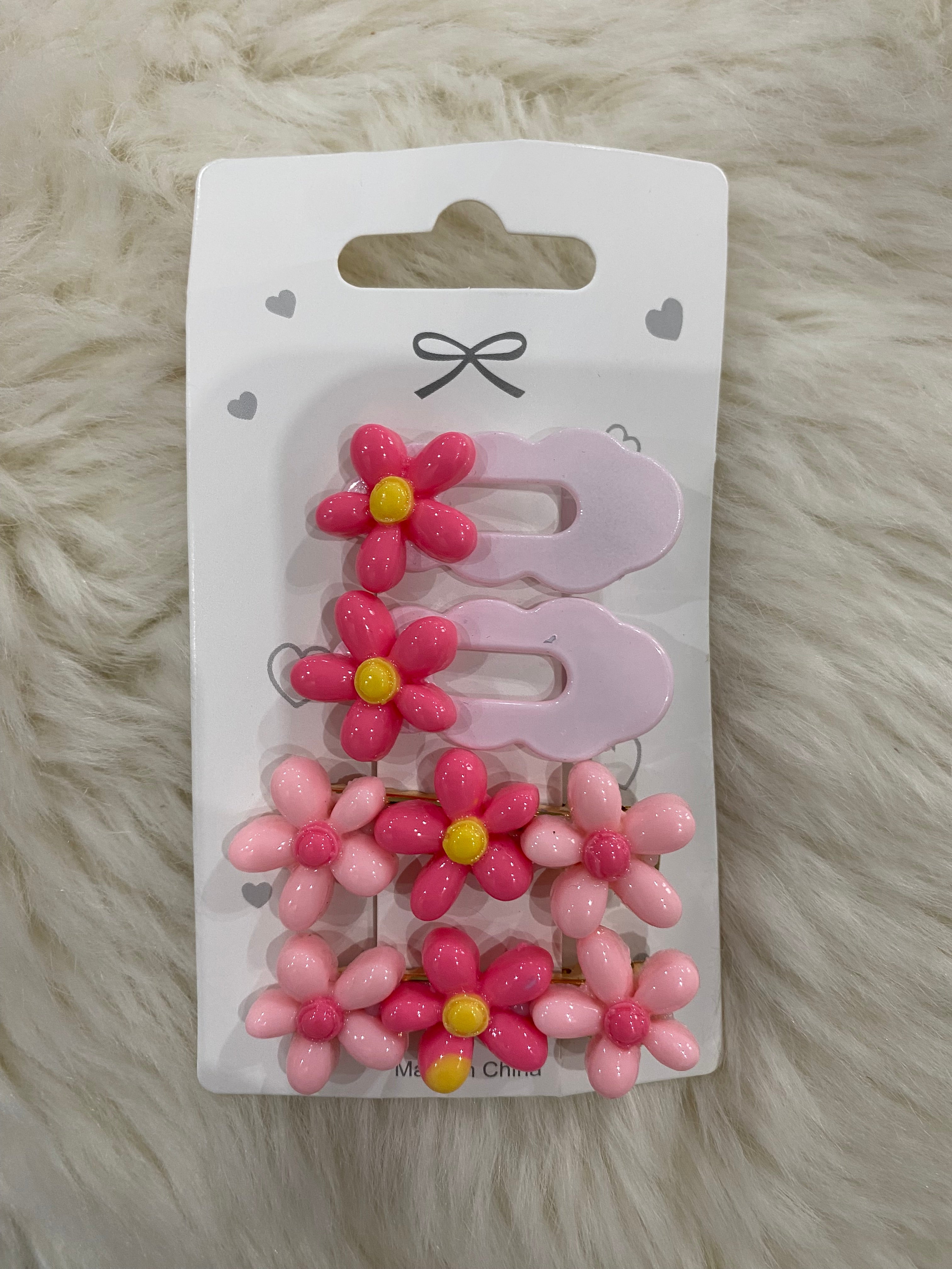 4 pcs pink hsir clips set