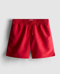 A pair of microfibre swimming shorts with drawstring waistline, and inner mesh
