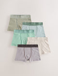 Green/Ecru Stripes Junior Pattern
Trunks 5 Pack