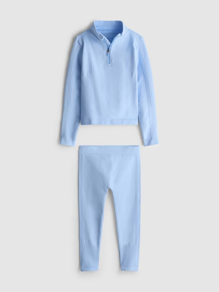 Seamless Active Funnel Neck Sweatshirt and Leggings Set