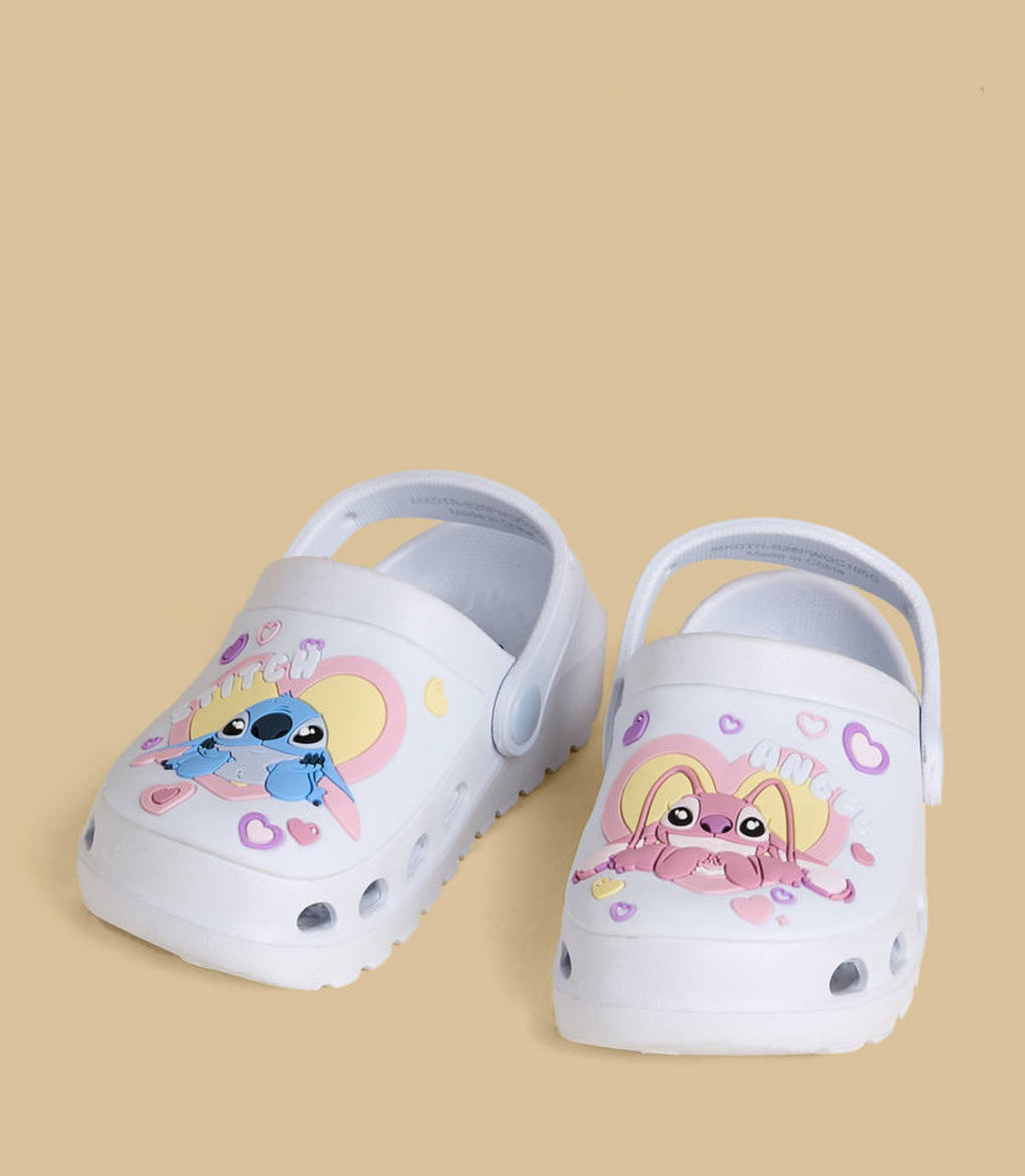 Stitch and Angel Embossed Clogs