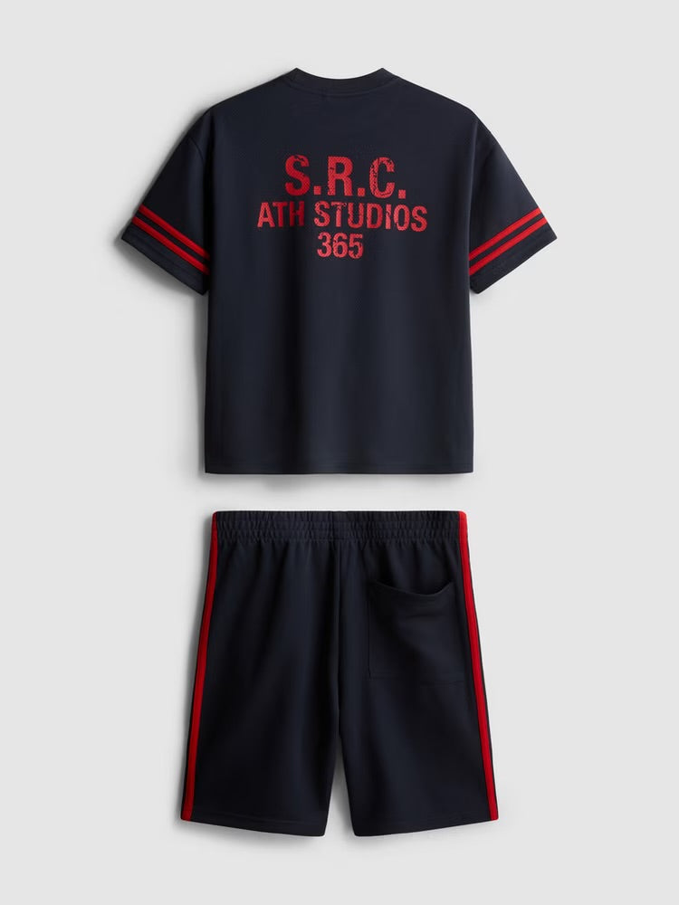 An activewear tee and shorts clothing co-ord