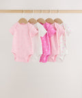 Pink Short Sleeve Baby Bodysuits