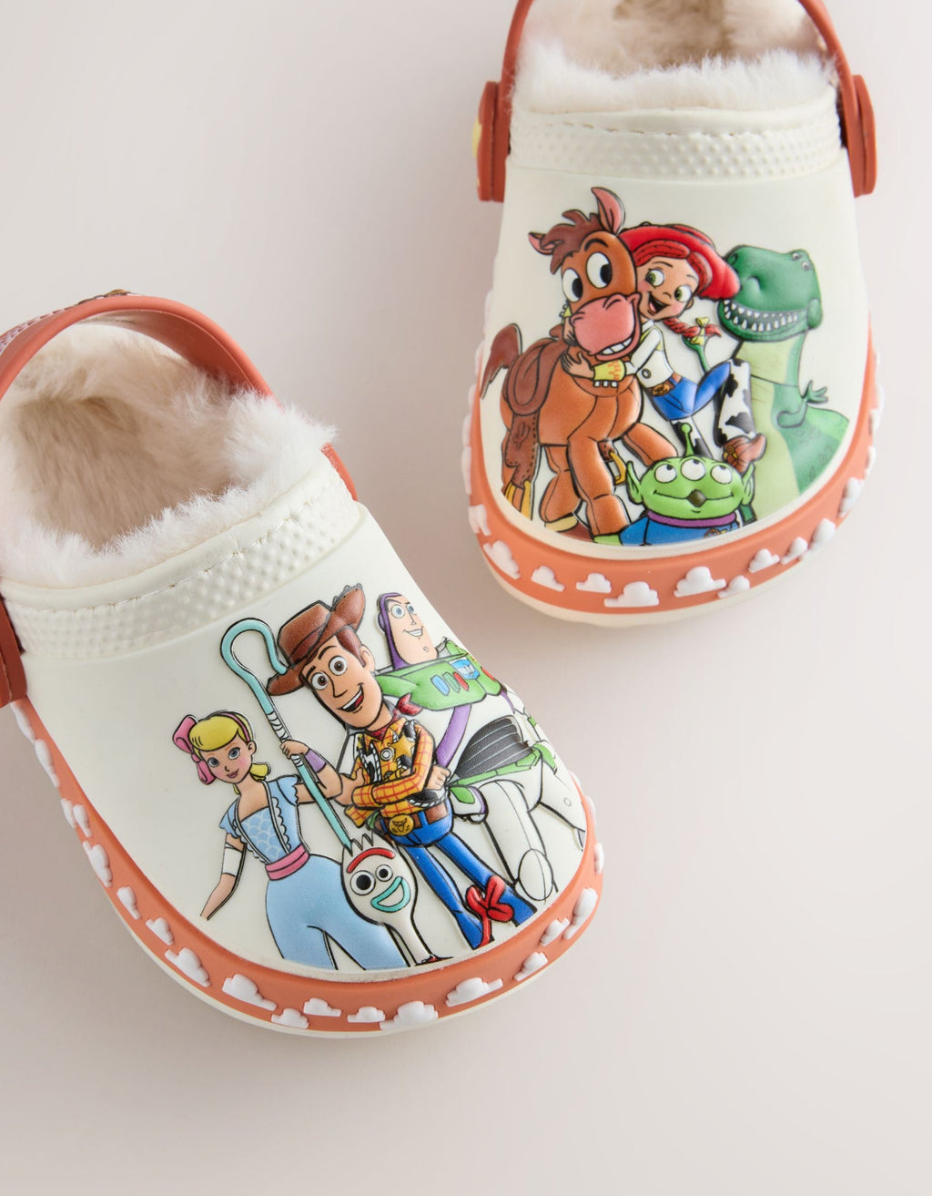White Toy Story Cosy Lined Slipper Clogs