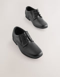 Black Standard Fit (F) School Leather Lace-Up Shoes