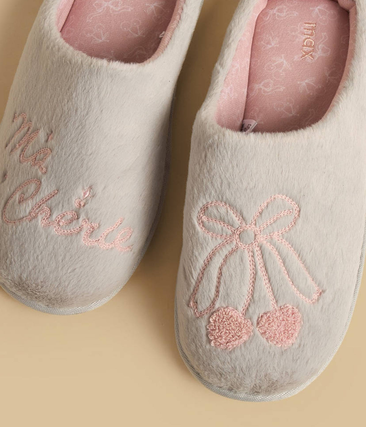 Bow Embroidered Bedroom Mules