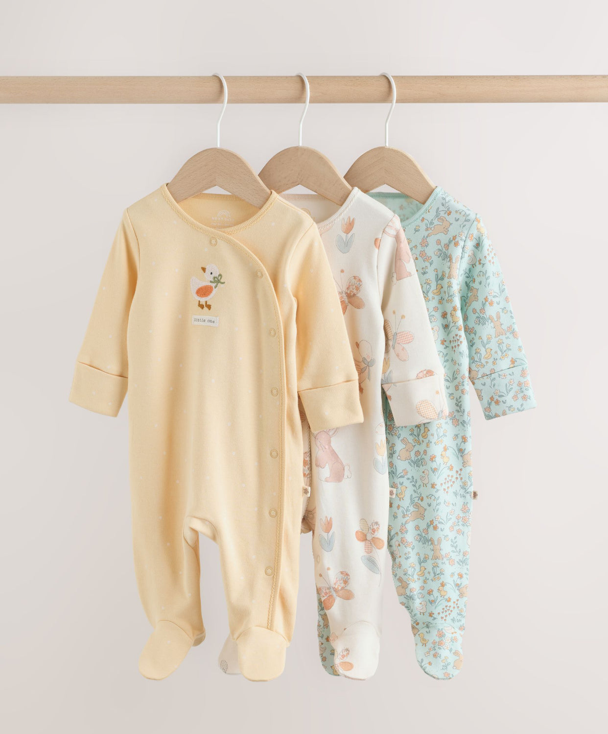 Yellow Baby Sleepsuits 3 Pack