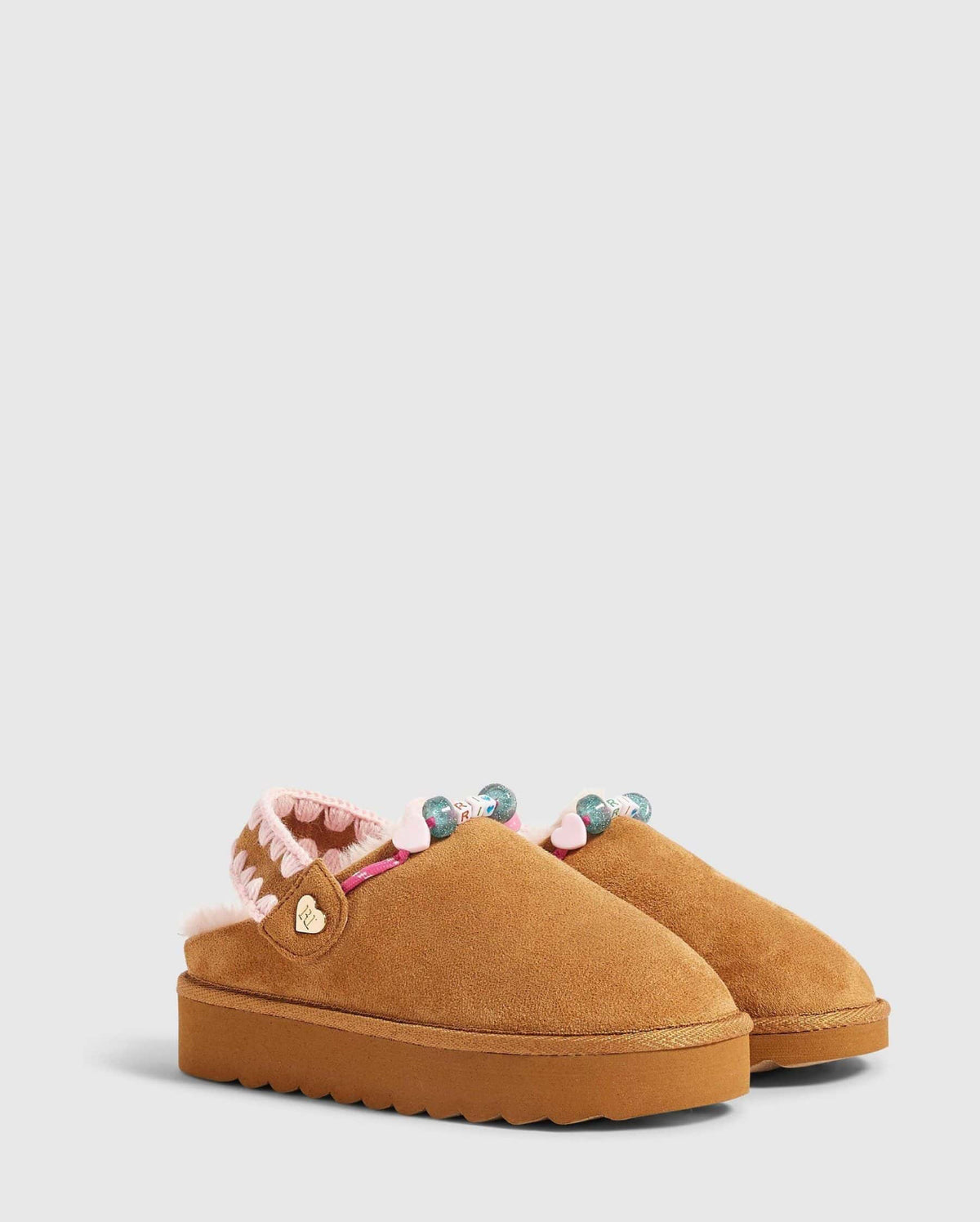 River Island Brown Beaded Snug Slippers