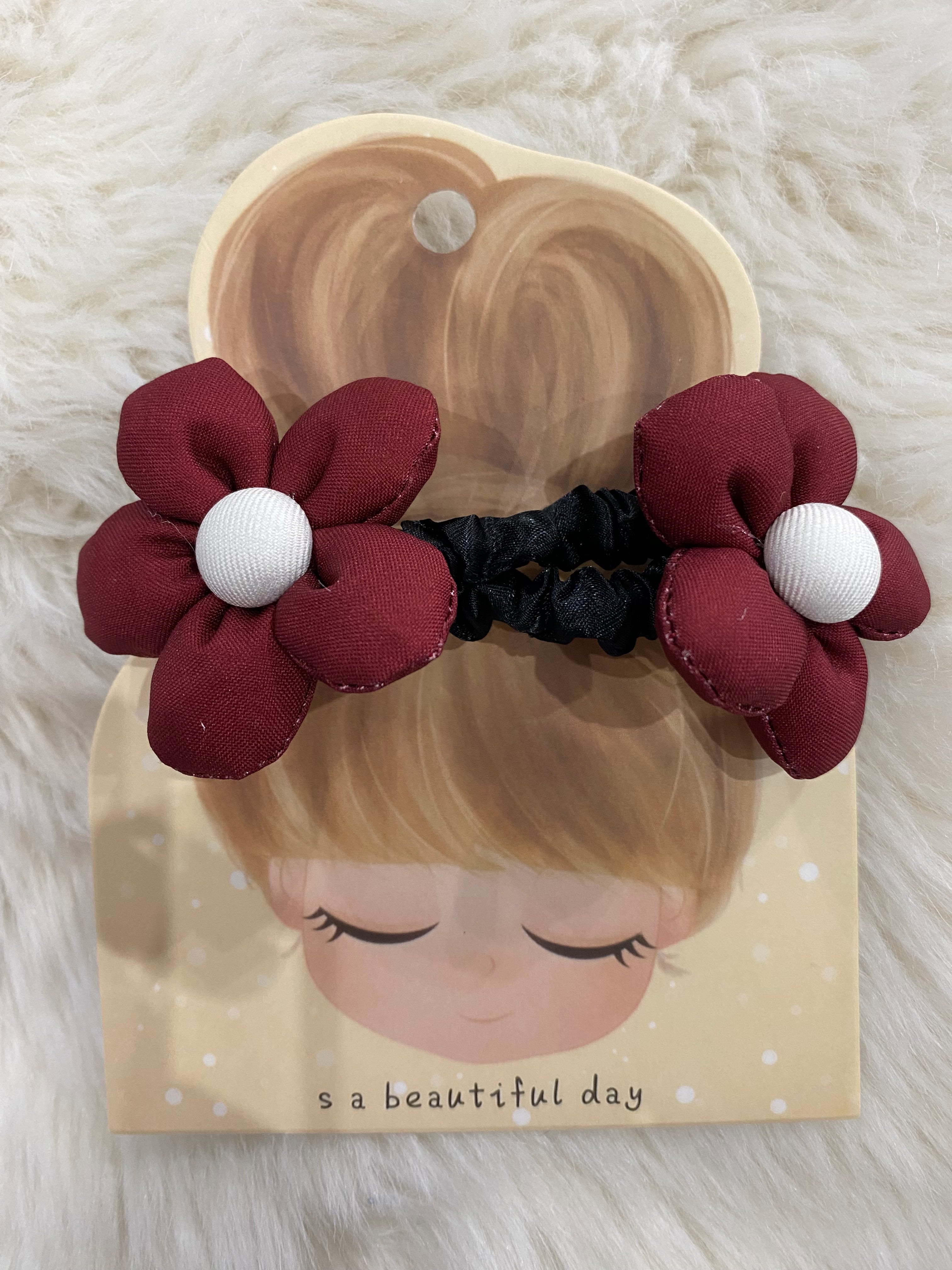 2pcs red hair scrunchies Set