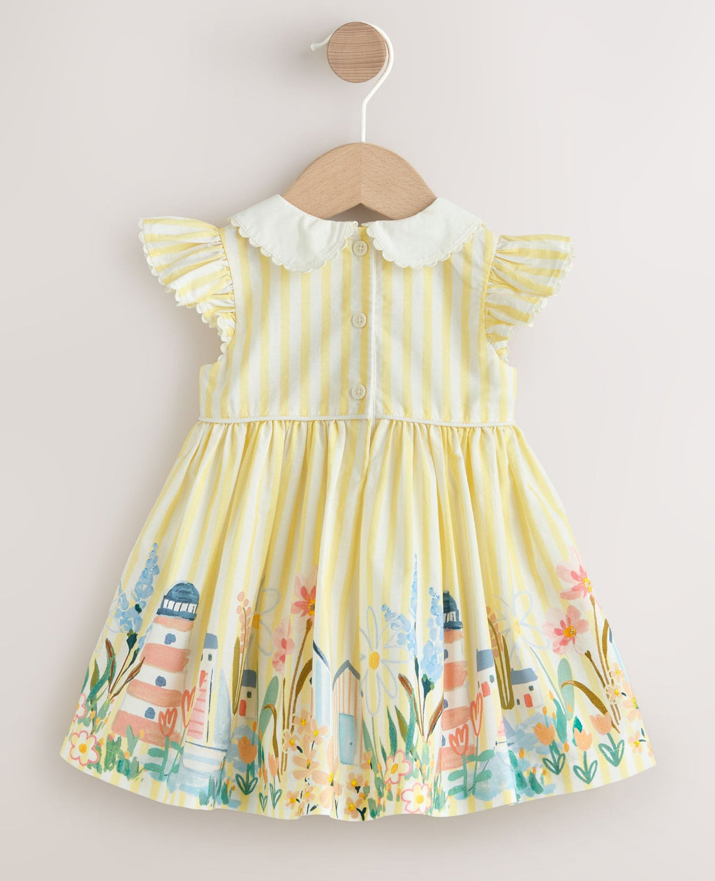Yellow Scene Woven Baby Dress