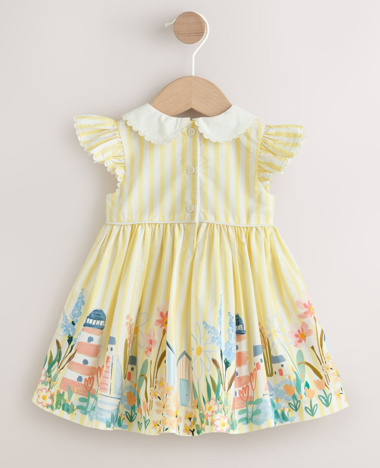 Yellow Scene Woven Baby Dress