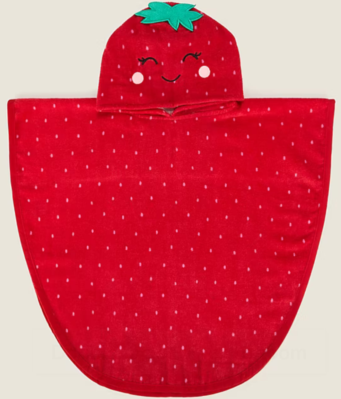 Red Strawberry Cotton Poncho