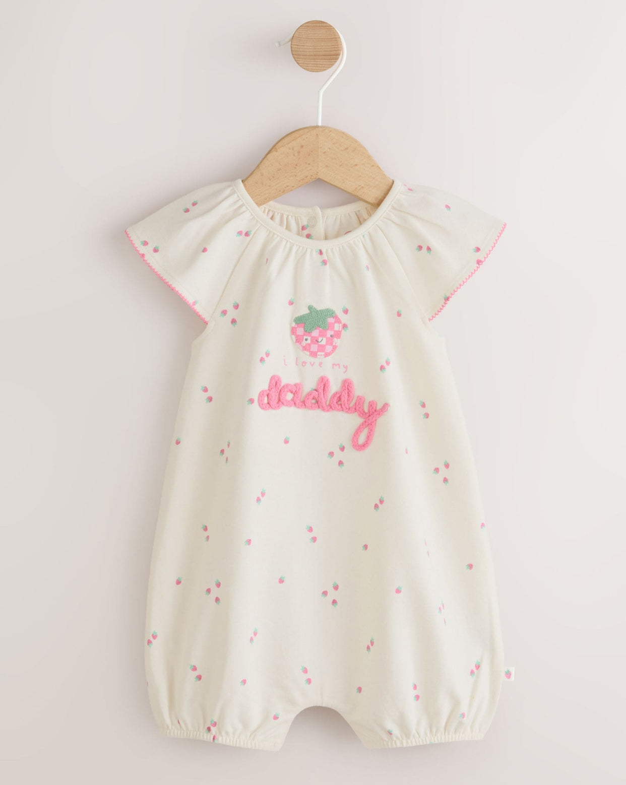 Ecru Fruit All Over Print I Love My Daddy
Jersey Baby Romper