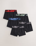 Black with Camo Waistband Boxers 5 Pack