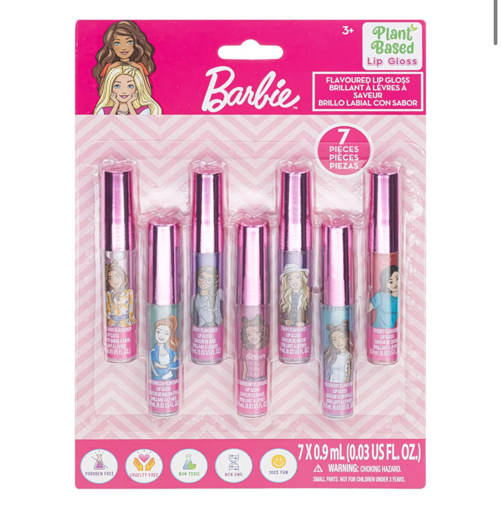 Barbie 7 Piece Plant Based Lip Gloss (immediate)