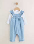 Denim Dungarees and Long Sleeve Bodysuit Set 2 Piece
