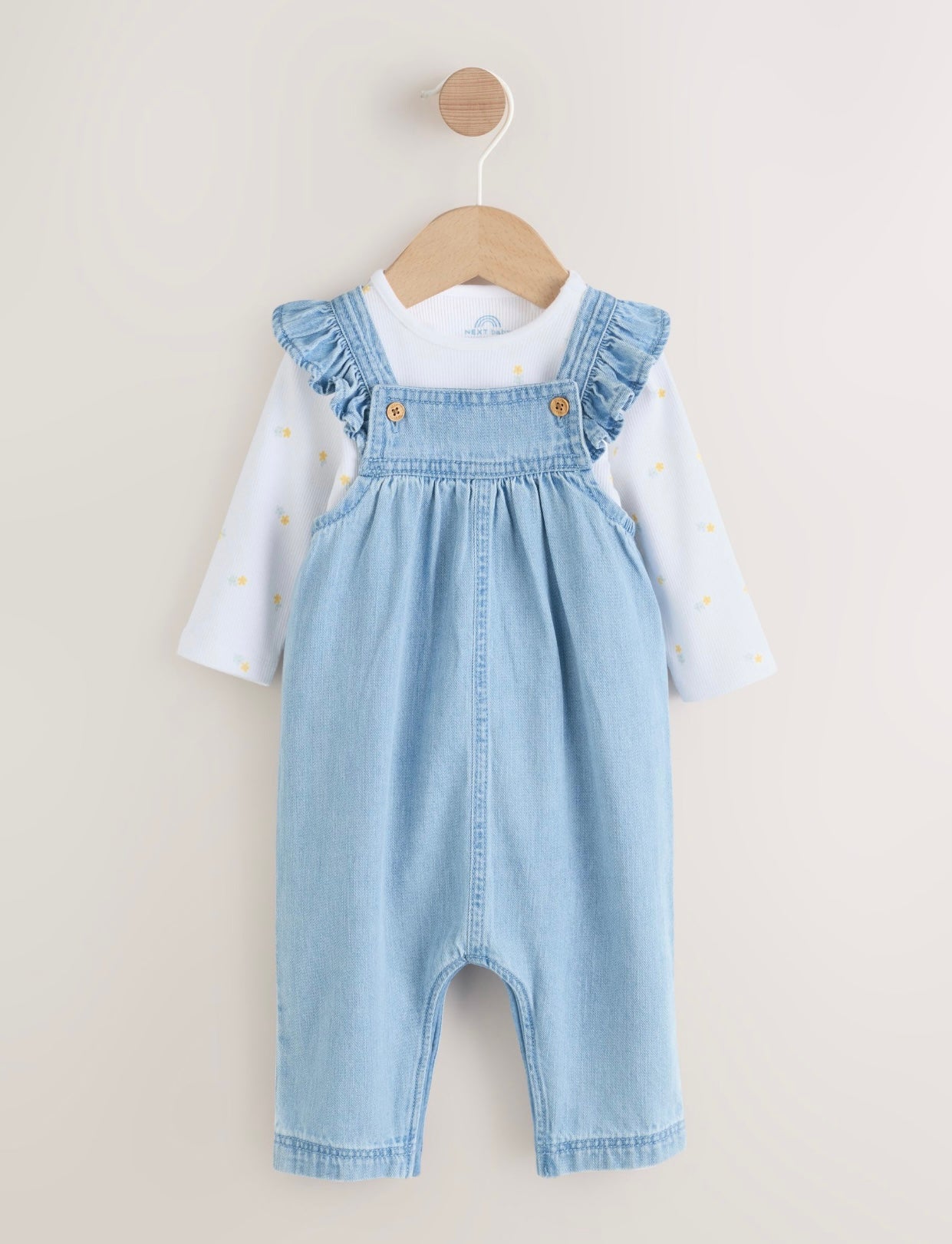 Denim Dungarees and Long Sleeve Bodysuit Set 2 Piece