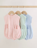 Pastel Colour Zip Through Baby Rompers